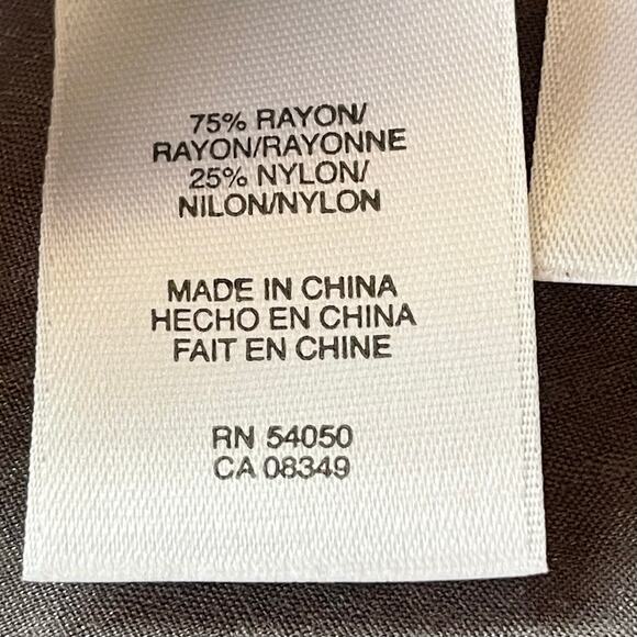 Jones New York Gray Button Up Tunic Shirt LARGE Pleated Details Shimmer Stripes - Picture 8 of 8